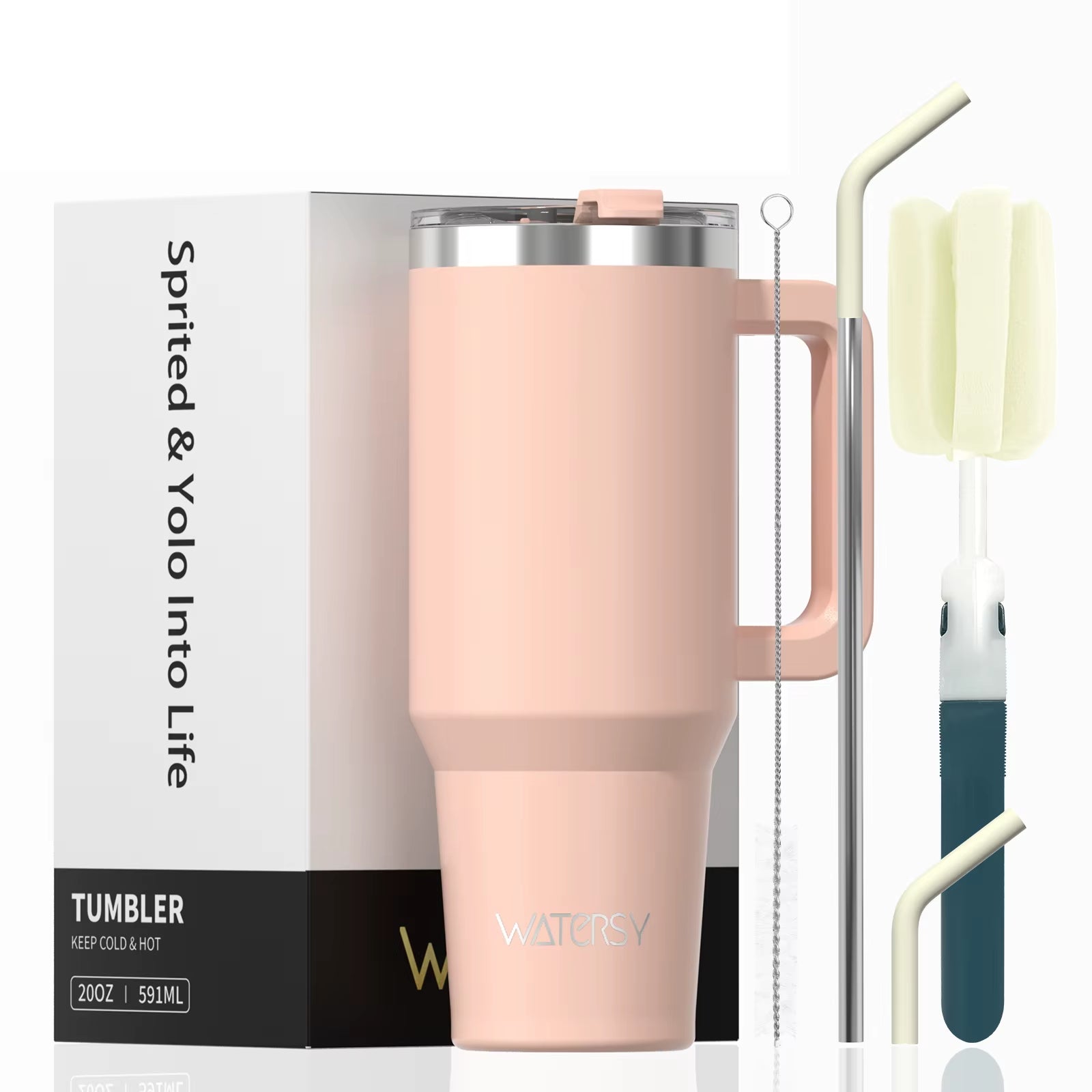 30/40Oz Tumbler with Handle and Straw Large Capacity Stainless Steel Thermal Cup for Coffee Double Vacuum Insulated Mug