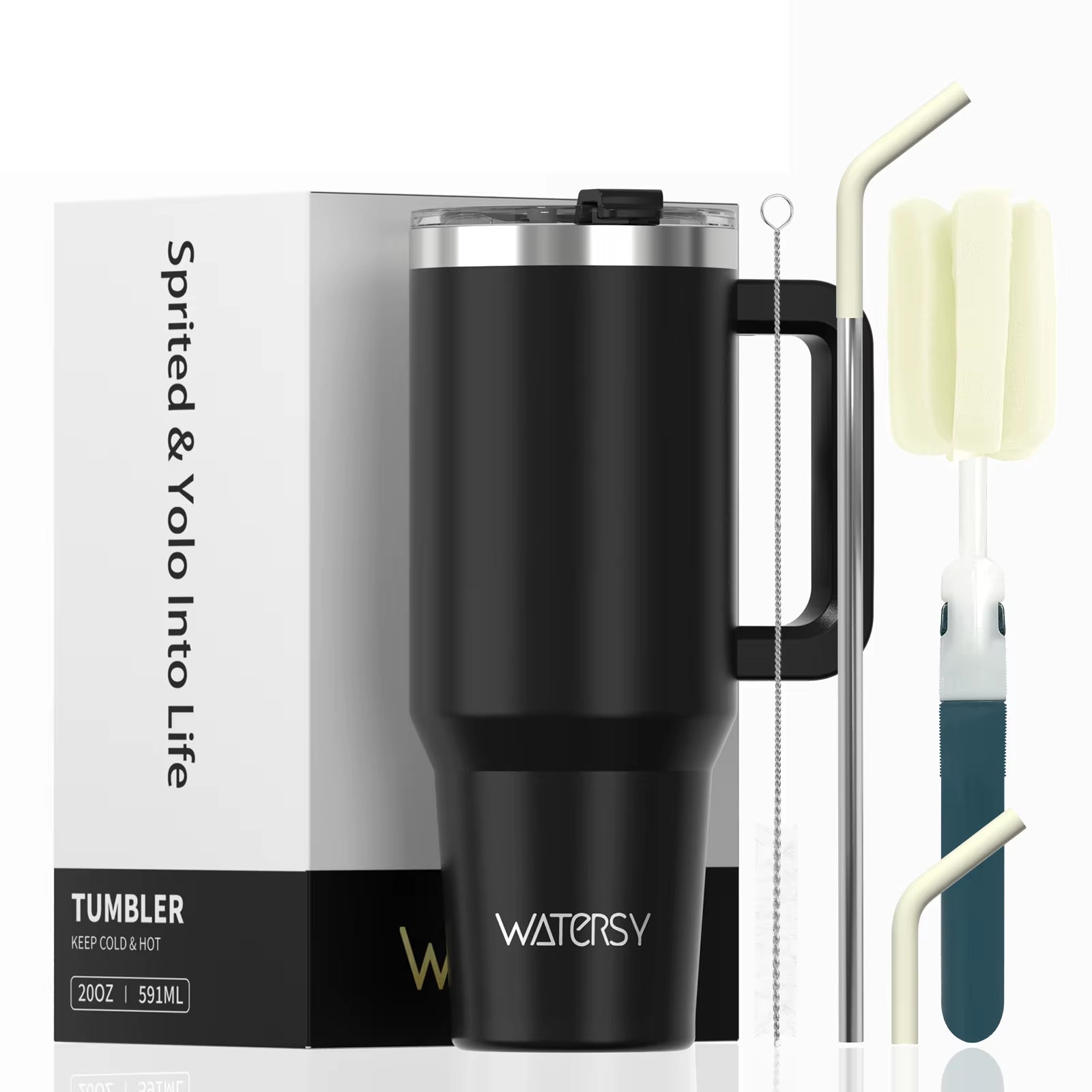 30/40Oz Tumbler with Handle and Straw Large Capacity Stainless Steel Thermal Cup for Coffee Double Vacuum Insulated Mug