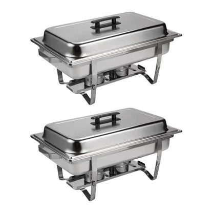 2-Pack Stainless Steel Buffet Food Warmers – Chafing Dish Set for Family, Outdoor Parties, Catering & Events
