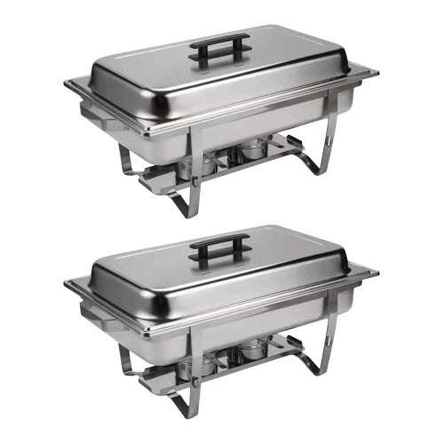 2-Pack Stainless Steel Buffet Food Warmers – Chafing Dish Set for Family, Outdoor Parties, Catering & Events