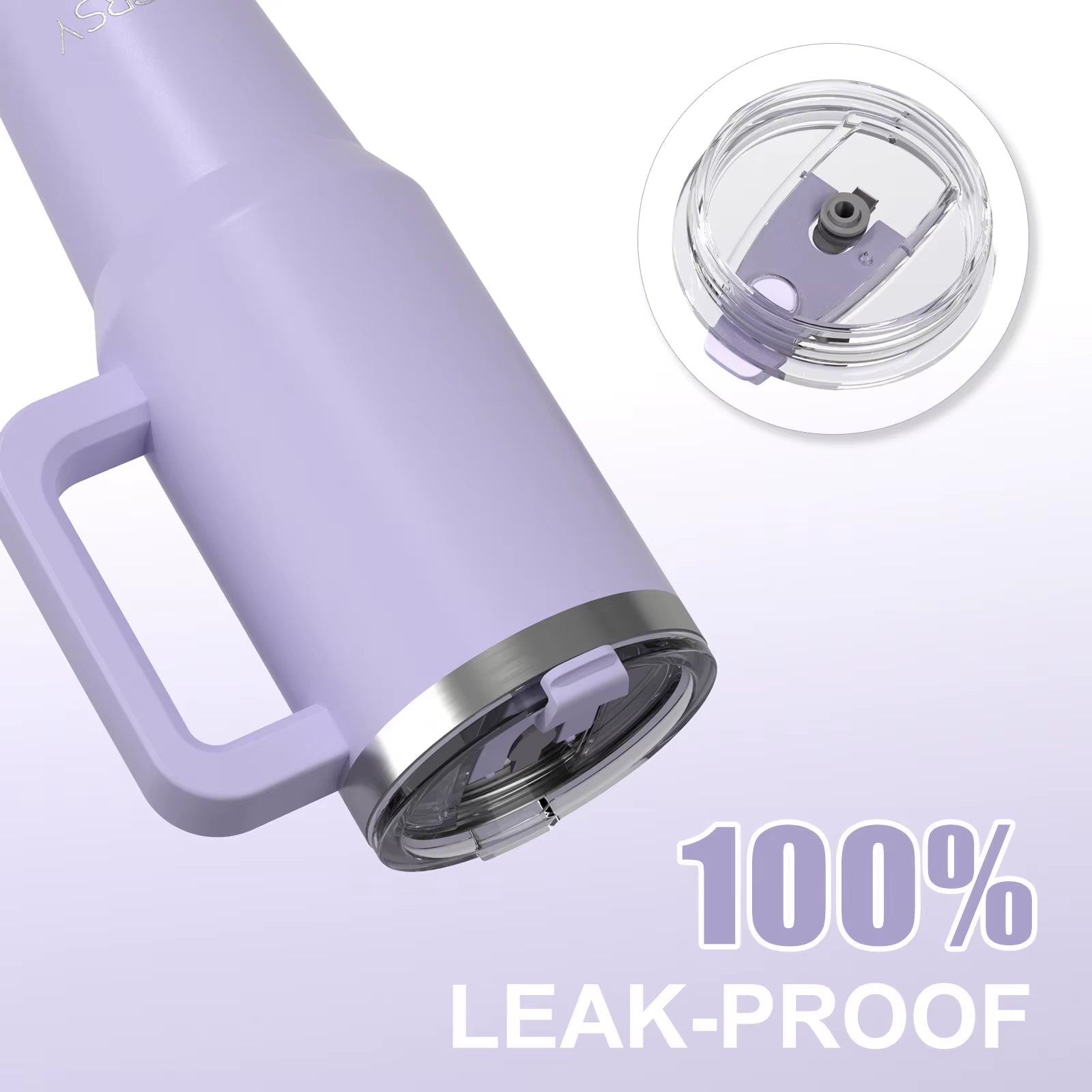 30/40Oz Tumbler with Handle and Straw Large Capacity Stainless Steel Thermal Cup for Coffee Double Vacuum Insulated Mug