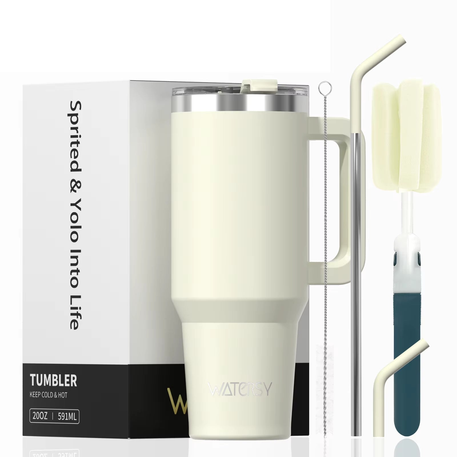 30/40Oz Tumbler with Handle and Straw Large Capacity Stainless Steel Thermal Cup for Coffee Double Vacuum Insulated Mug