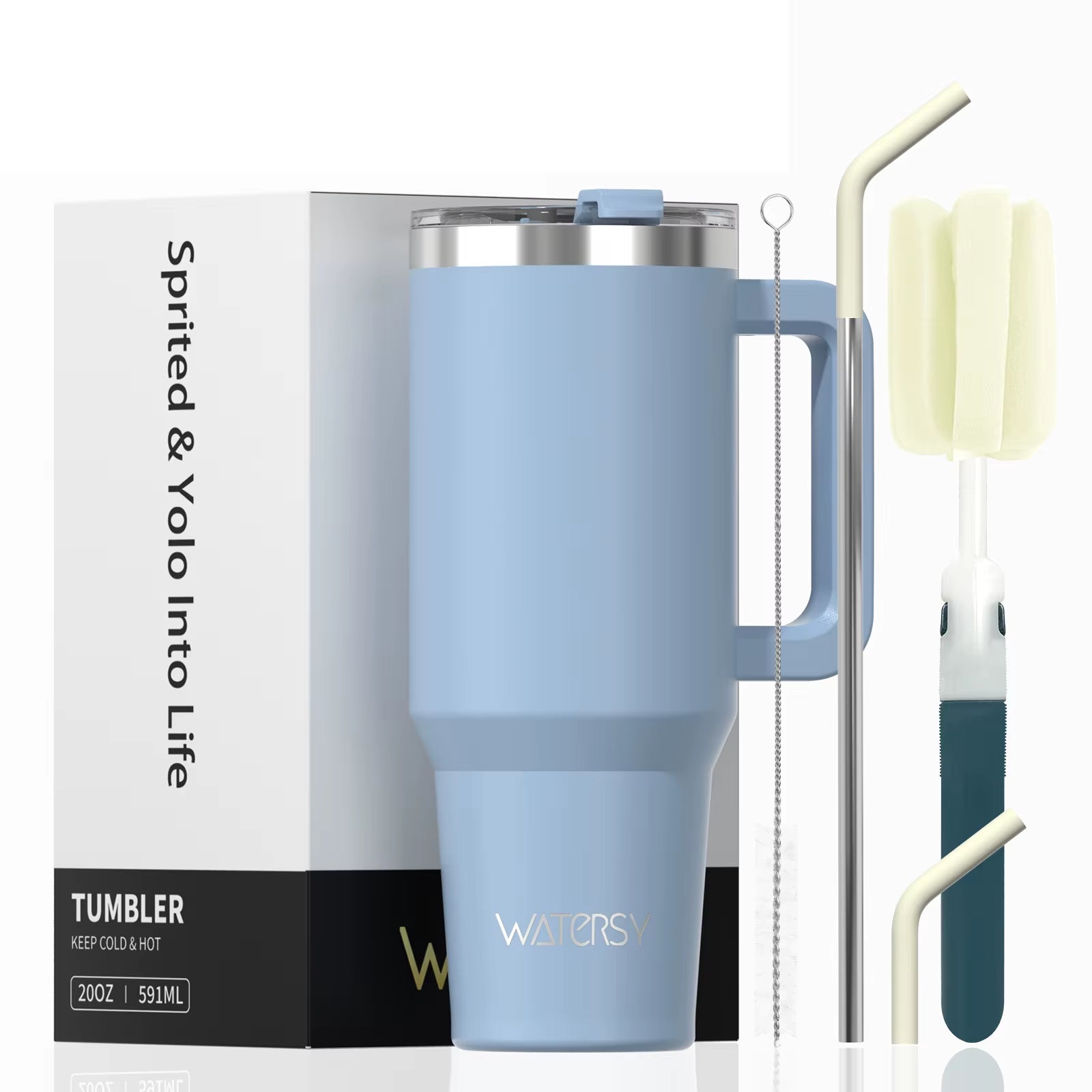 30/40Oz Tumbler with Handle and Straw Large Capacity Stainless Steel Thermal Cup for Coffee Double Vacuum Insulated Mug