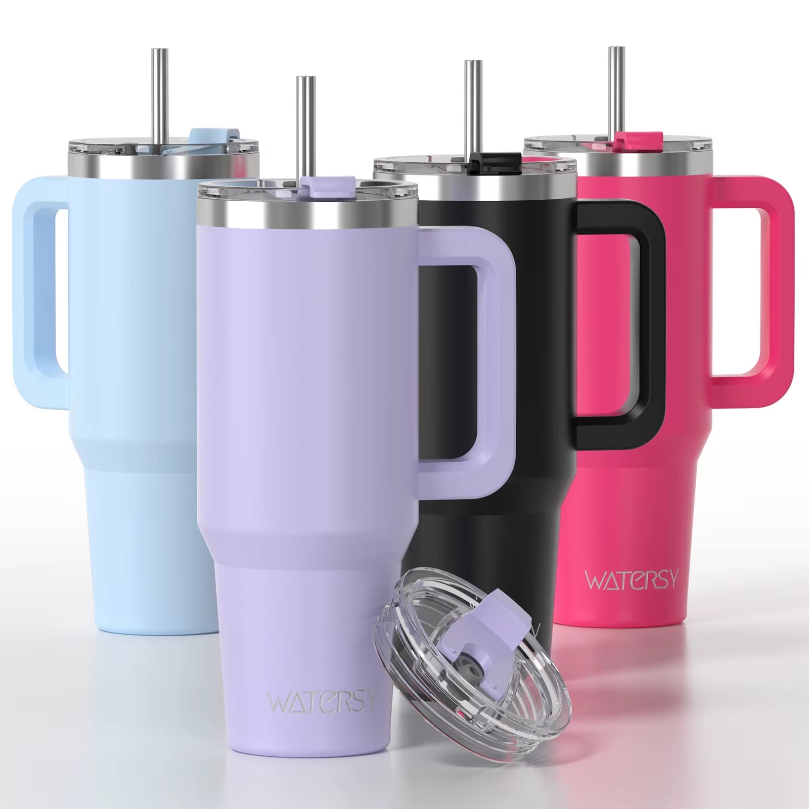 30/40Oz Tumbler with Handle and Straw Large Capacity Stainless Steel Thermal Cup for Coffee Double Vacuum Insulated Mug