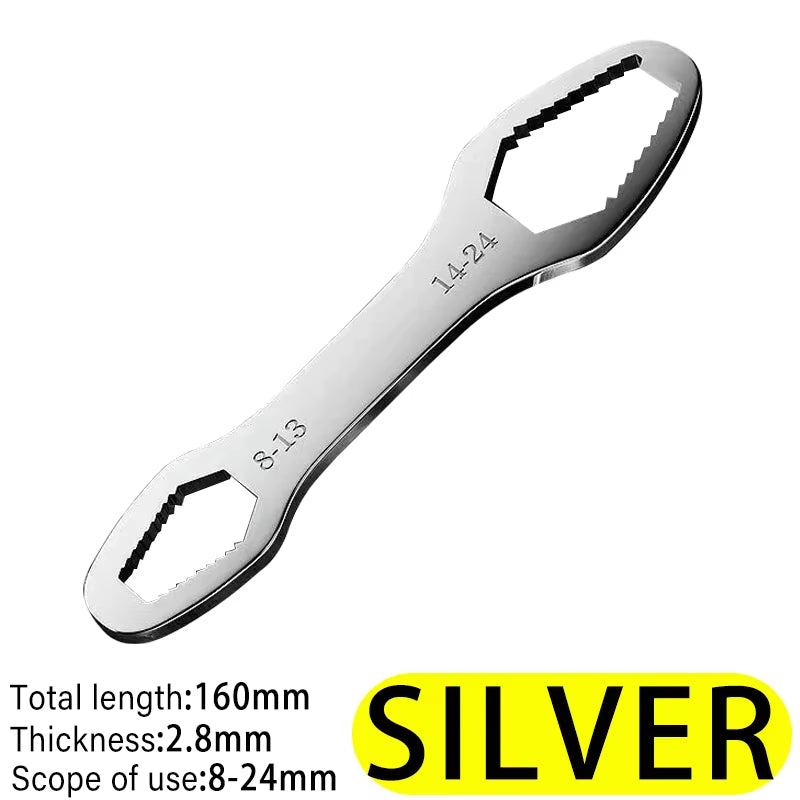 Self-Tightening Adjustable Glasses Wrenches 8-24Mm Universal Torx Wrench Board Double-Head Torx Spanner Hand Tools for Factory