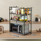 Multi Layer Kitchen Storage Rack Microwave Oven Rack Simple Vertical Storage Rack Kitchen Accessories Countertop Seasoning Rack