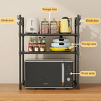 Kitchen Storage Rack Multi-Layer Microwave Rack Simple Standing Countertop Condiment Oven Organizer Shelf Kitchen Accessories