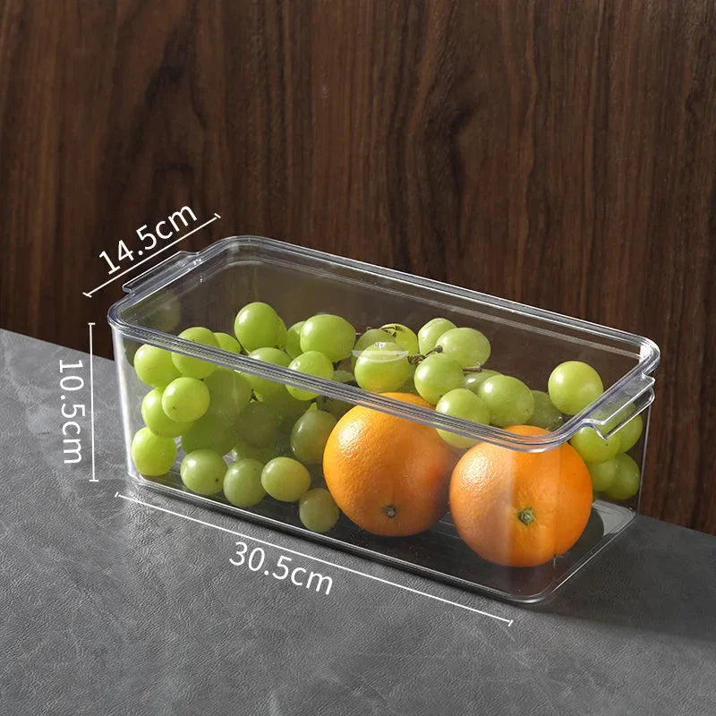 Fridge Organizer Stackable Refrigerator Organizer Bins with Lids Clear Fruit Storage Containers Freezer Pantry Kitchen Organizer