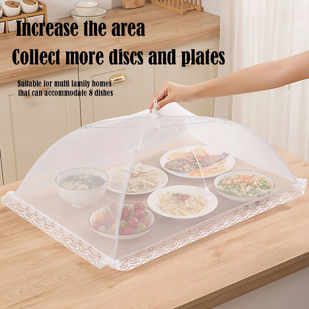 Food Cover Mesh Folding Washable Flies Tables Cover Insect Proof Protective Dish Covers Home Kitchen Storage Accessaries