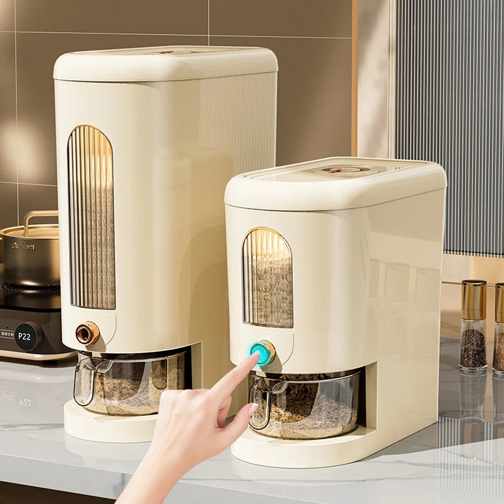 5/10KG Rice Storage Container Dry Food Dispenser Insect-Proof Rice Bucket Large Capacity Cereal Storage Box for Home Kitchen