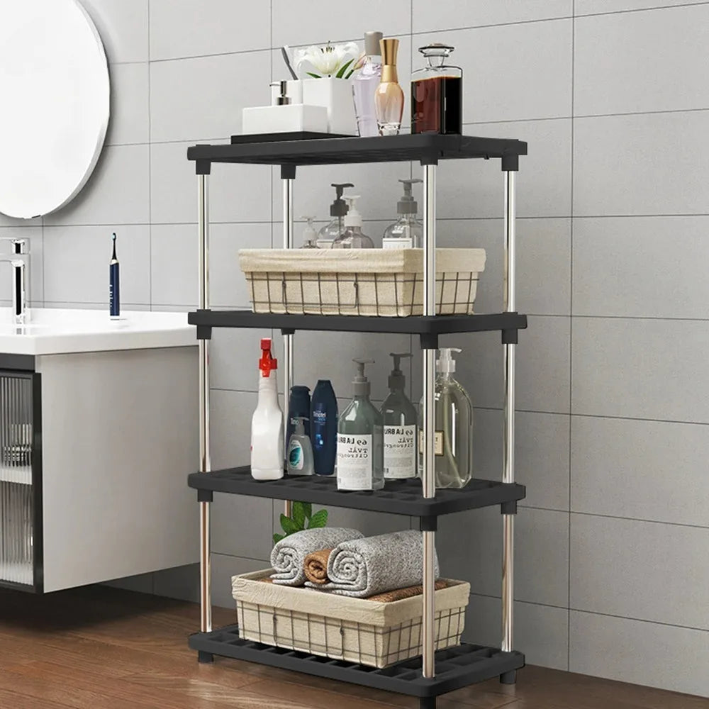 1PC Multi-Level Storage Rack For Kitchen And Bathroom, Snack Storage Rack For Floor In The Living Area