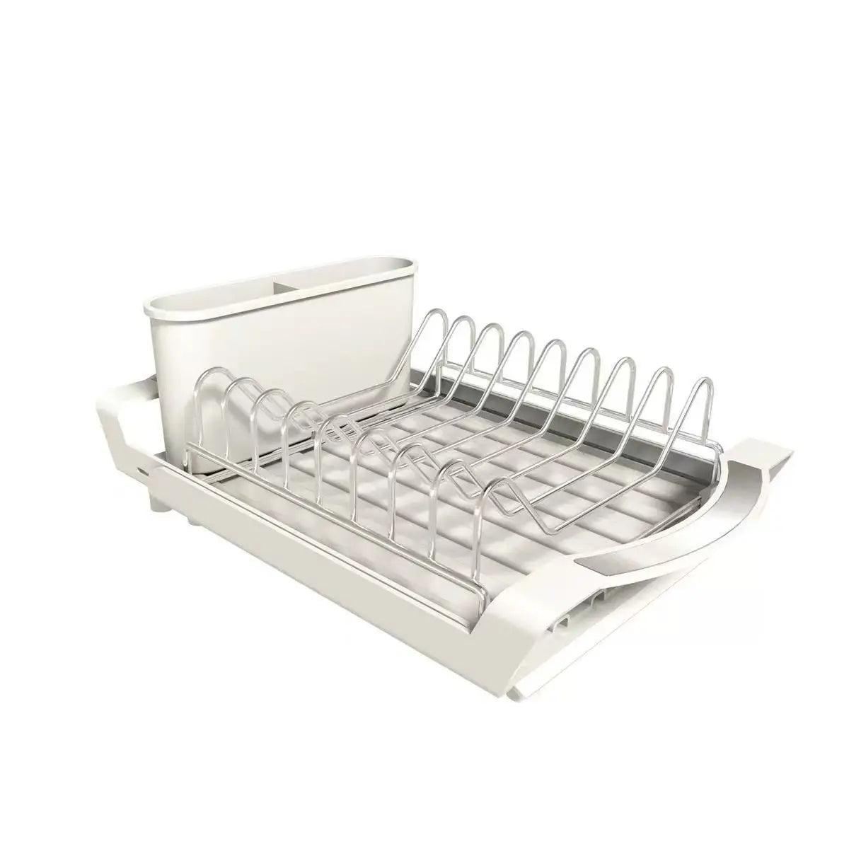 Expandable Dish Drying Rack Dish Racks for Kitchen Counter Adjustable Spout Dish Strainers with Utensil Holder Knife Slots