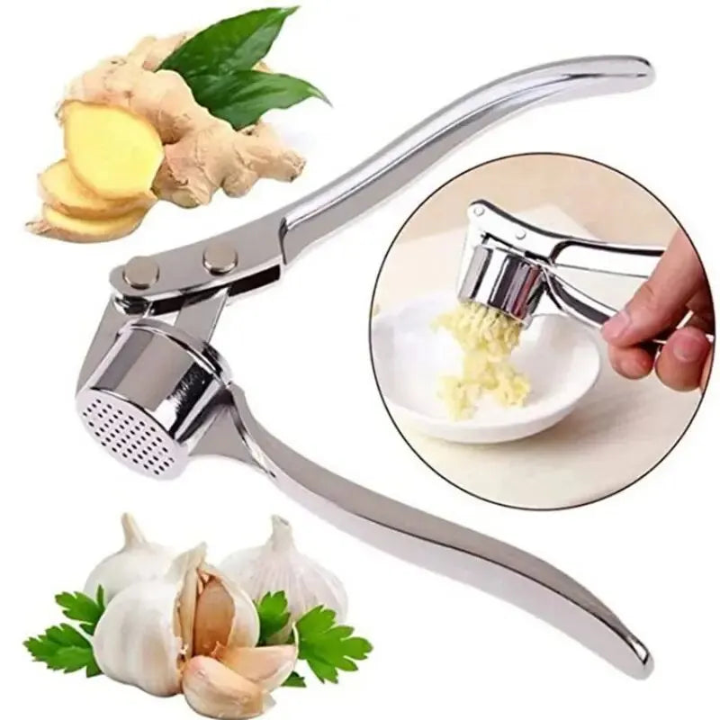 Garlic Press Anti-Skid Thickened Garlic Clip Multifunctional Zinc Alloy Stainless Steel Manual Pull Type Garlic Punch