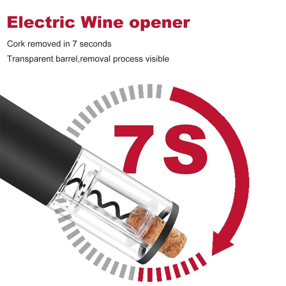 Electric Wine Opener Automatic Red Wine Openers Reusable Corkscrews Foil Cutter For Wine Bottles Kitchen Accessories