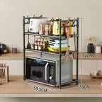 Kitchen Storage Rack Multi-Layer Microwave Rack Simple Standing Countertop Condiment Oven Organizer Shelf Kitchen Accessories