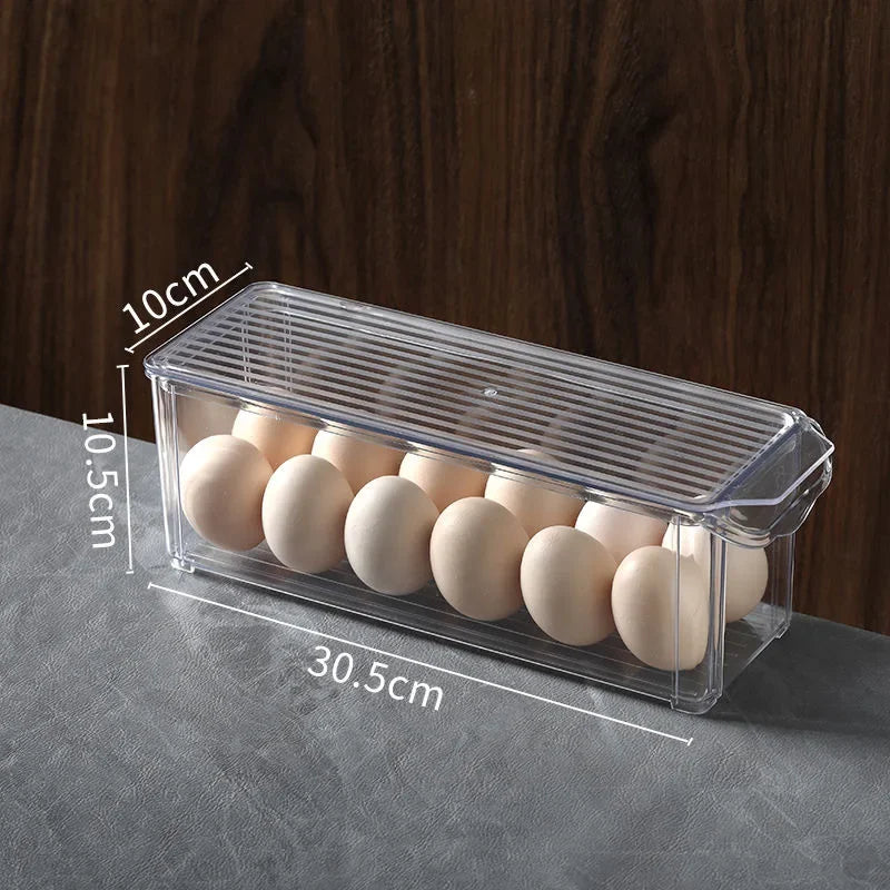 Fridge Organizer Stackable Refrigerator Organizer Bins with Lids Clear Fruit Storage Containers Freezer Pantry Kitchen Organizer