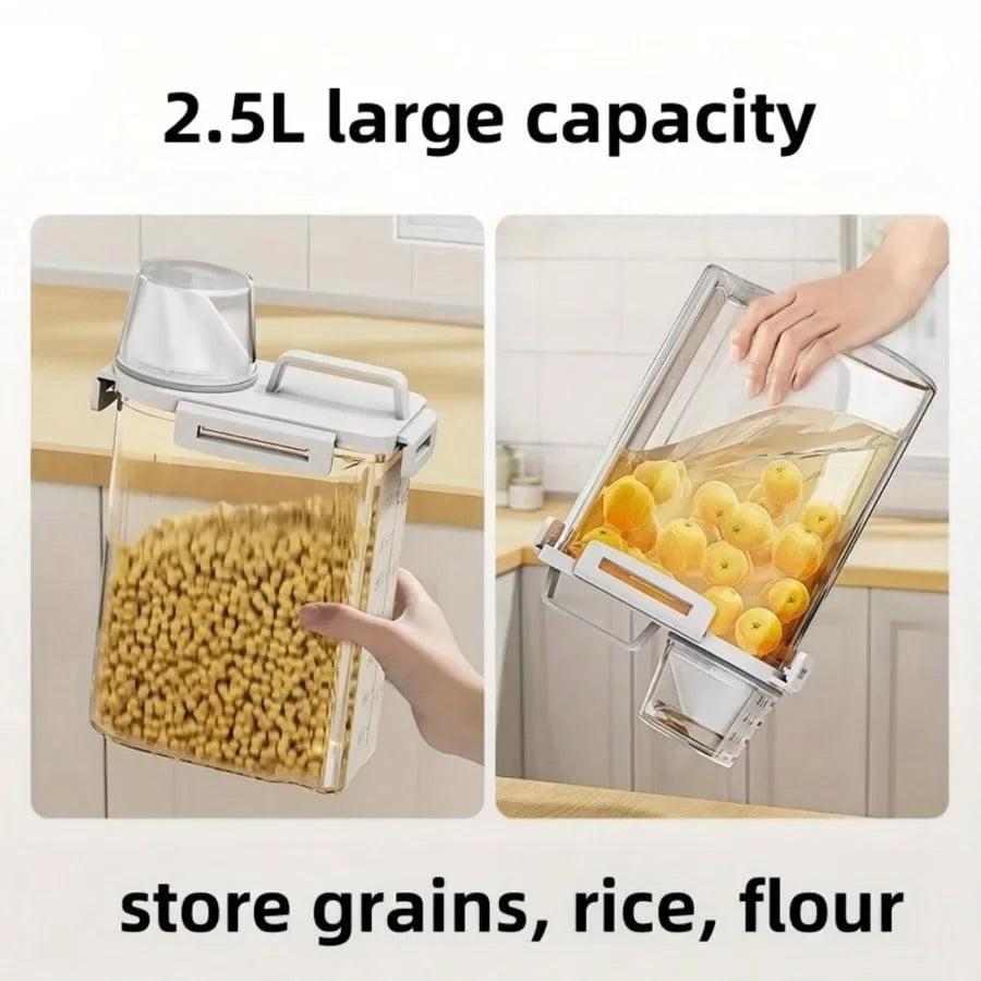 2.5L Covered Moisture-proof Sealed Storage Container - Used for Grain, Nut, Flour, Rice Food Storage Boxes