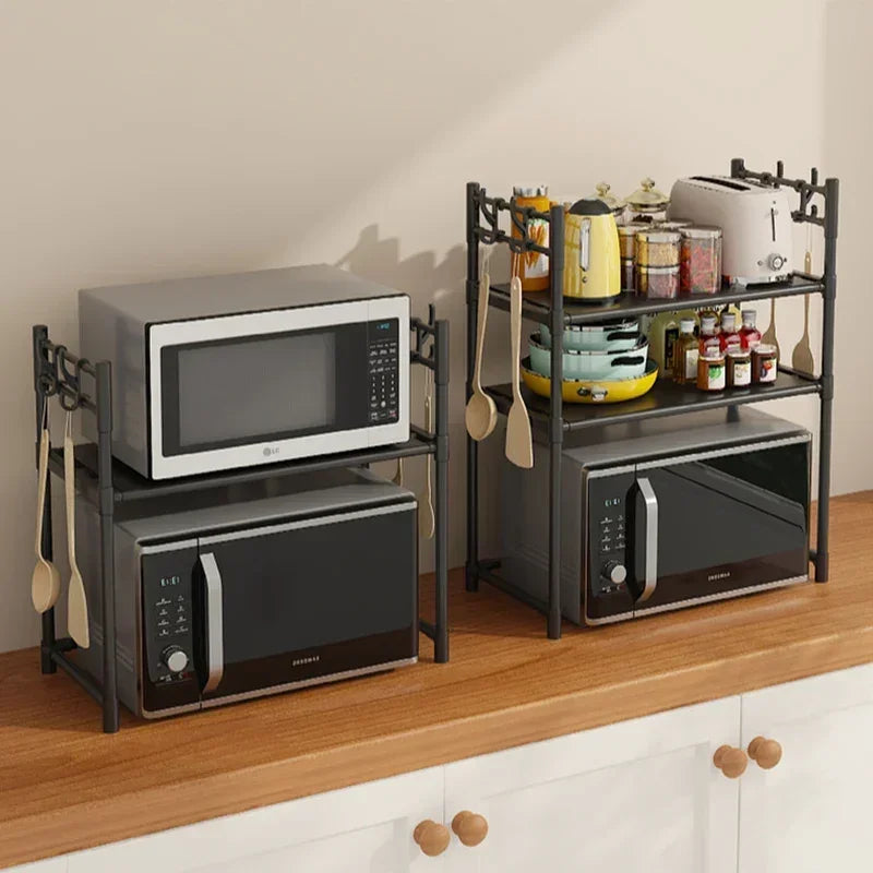 White nail-free installation kitchen microwave oven rack oven storage rack pot bowl rack seasoning finishing rack