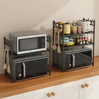 White nail-free installation kitchen microwave oven rack oven storage rack pot bowl rack seasoning finishing rack