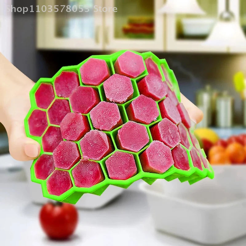 37 Grids Silicone Meatball Mold With Lid Honeycomb Rice Ball Maker Fish Balls Beef Balls Mold Meat Tools Kitchen Accessories