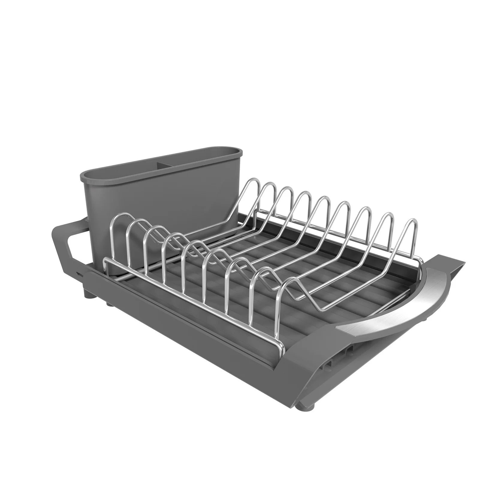 Expandable Dish Drying Rack Dish Racks for Kitchen Counter Adjustable Spout Dish Strainers with Utensil Holder Knife Slots