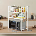 White nail-free installation kitchen microwave oven rack oven storage rack pot bowl rack seasoning finishing rack