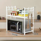 White nail-free installation kitchen microwave oven rack oven storage rack pot bowl rack seasoning finishing rack