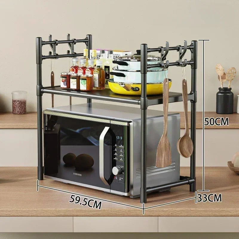 Multi Layer Kitchen Storage Rack Microwave Oven Rack Simple Vertical Storage Rack Kitchen Accessories Countertop Seasoning Rack