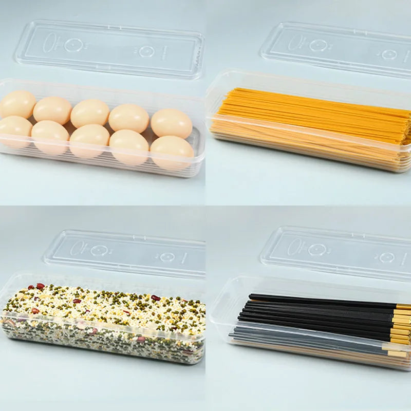 2PCS Fresh Box Refrigerator Storage Boxes Scallions Food Container, fresh-keeping Food Boxes,Transparent Sealed Storage Box