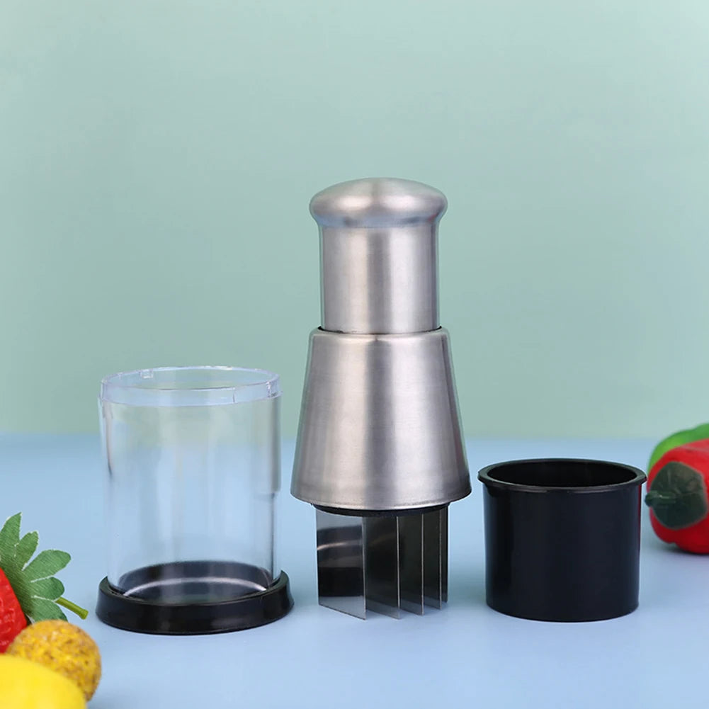 Stainless Steel Manual Hand Chopper Kitchen Tools Garlic Chopper Vegetable Slicer Mini Mincer Crusher for Garlic Ginger Herb Nut