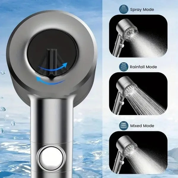 5-Layer Filter High-Pressure Shower Head | Multi-Mode Adjustable Spray | Water Saving & Purifying Handheld Shower