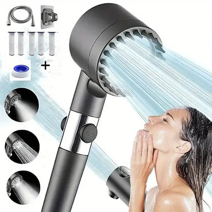 5-Layer Filter High-Pressure Shower Head | Multi-Mode Adjustable Spray | Water Saving & Purifying Handheld Shower