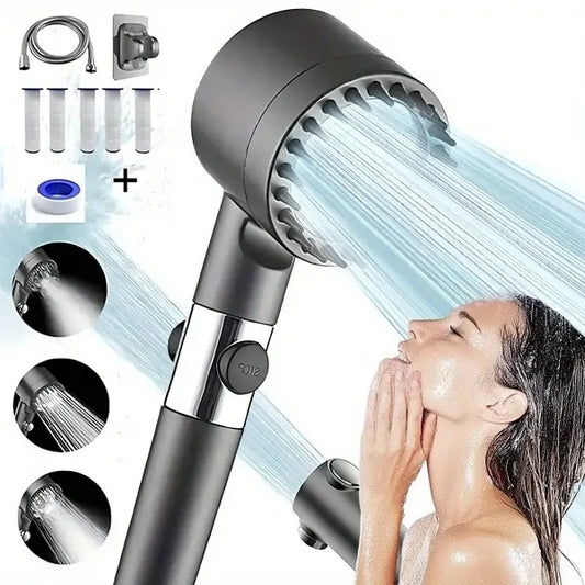 5-Layer Filter High-Pressure Shower Head | Multi-Mode Adjustable Spray | Water Saving & Purifying Handheld Shower