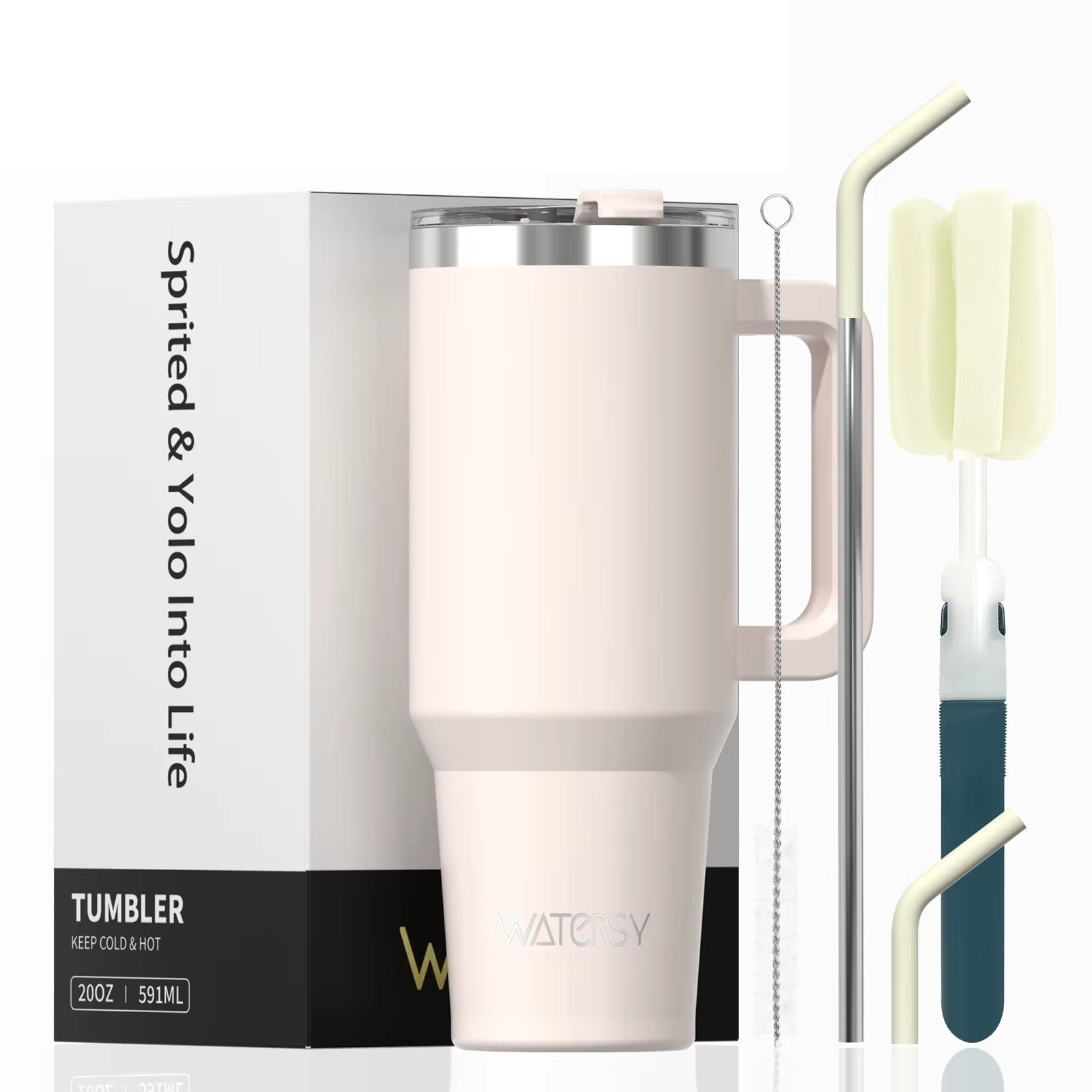 30/40Oz Tumbler with Handle and Straw Large Capacity Stainless Steel Thermal Cup for Coffee Double Vacuum Insulated Mug
