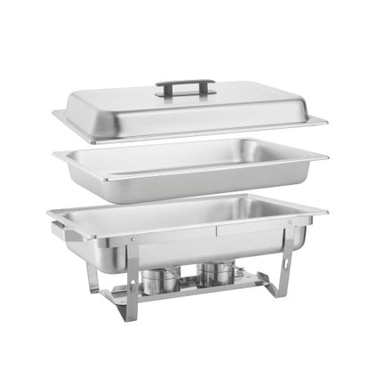 2-Pack Stainless Steel Buffet Food Warmers – Chafing Dish Set for Family, Outdoor Parties, Catering & Events