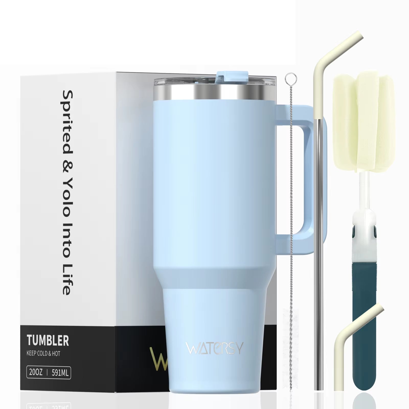 30/40Oz Tumbler with Handle and Straw Large Capacity Stainless Steel Thermal Cup for Coffee Double Vacuum Insulated Mug