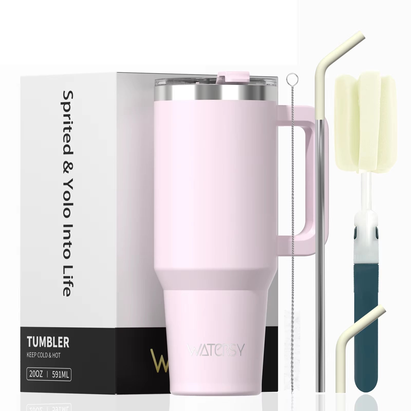 30/40Oz Tumbler with Handle and Straw Large Capacity Stainless Steel Thermal Cup for Coffee Double Vacuum Insulated Mug